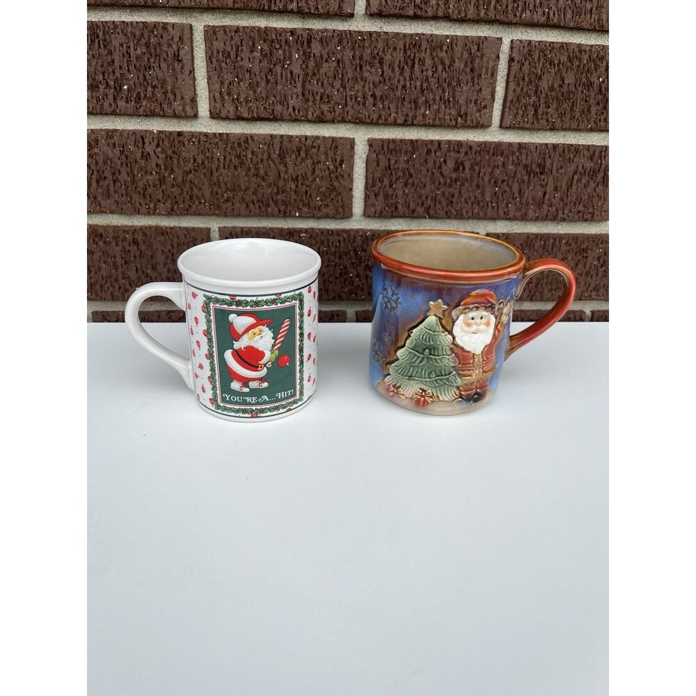 Vintage Christmas Santa Coffee Mug Cup Bundle
